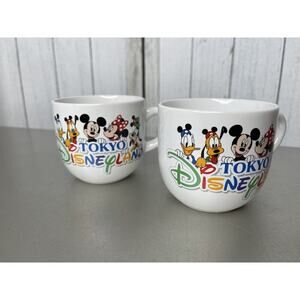 Vintage Tokyo Disneyland Mug Disney Japan Character Cup Set Of 2 Mini Size